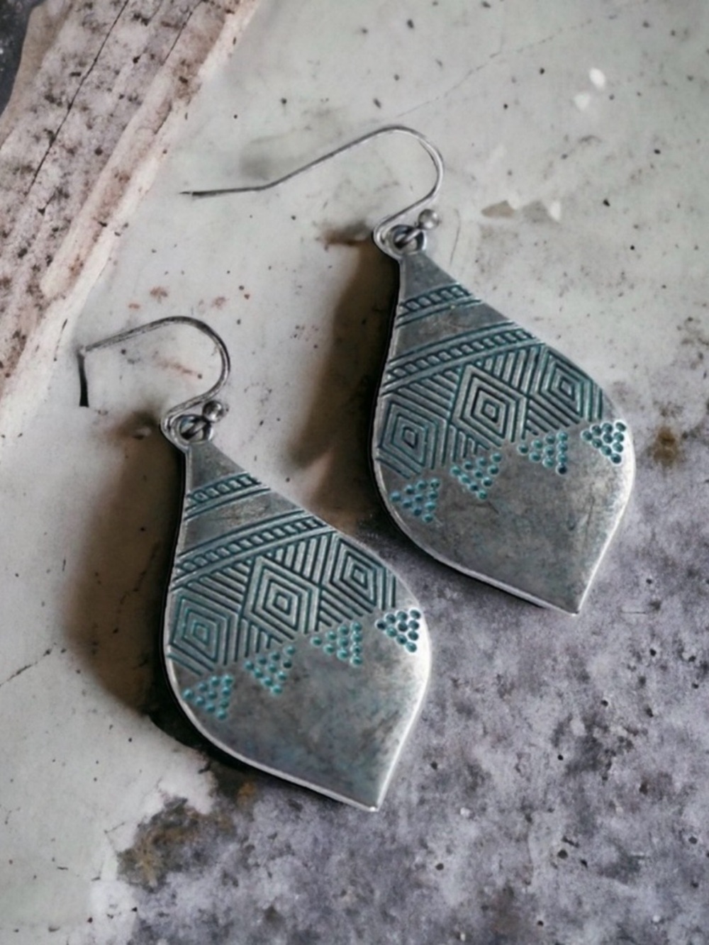 New Boho Tribal Turquoise Patina
Dangle Earrings - Picture 2 of 4